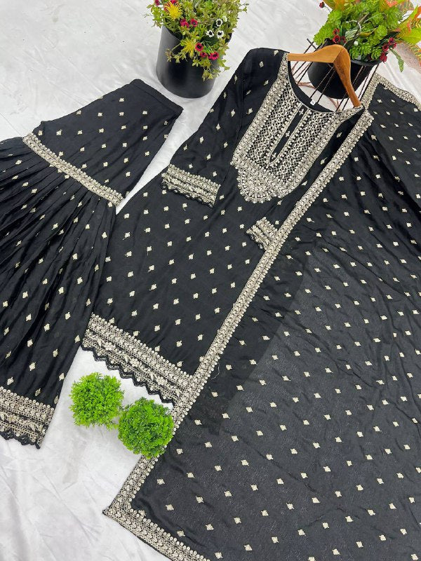 Designer Party Wear Look Fancy Top-Dupatta And Fully Stitched Sharara