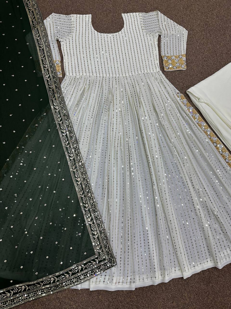 Fancy Top - Plazzo And Dupatta With Embroidery And Sequins Work