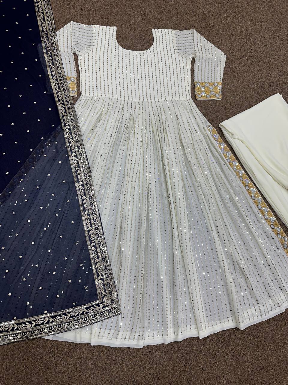 Fancy Top - Plazzo And Dupatta With Embroidery And Sequins Work