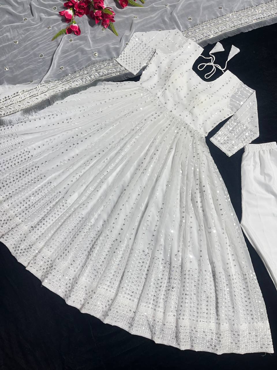 Party Wear Beautiful Gown Pent And Fancy Dupatta