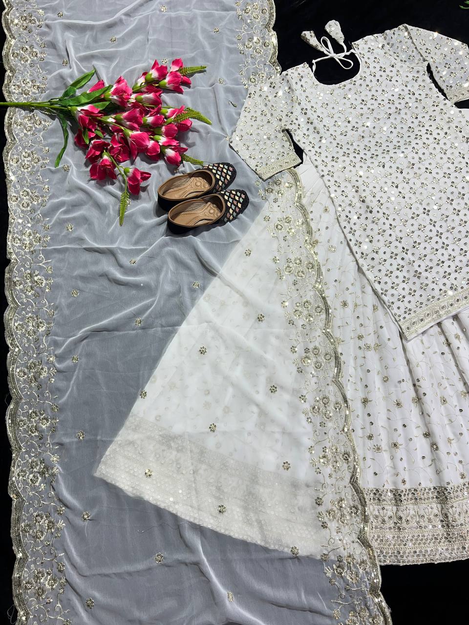 Designer Party Wear Top Lehenga With Beautiful Dupatta