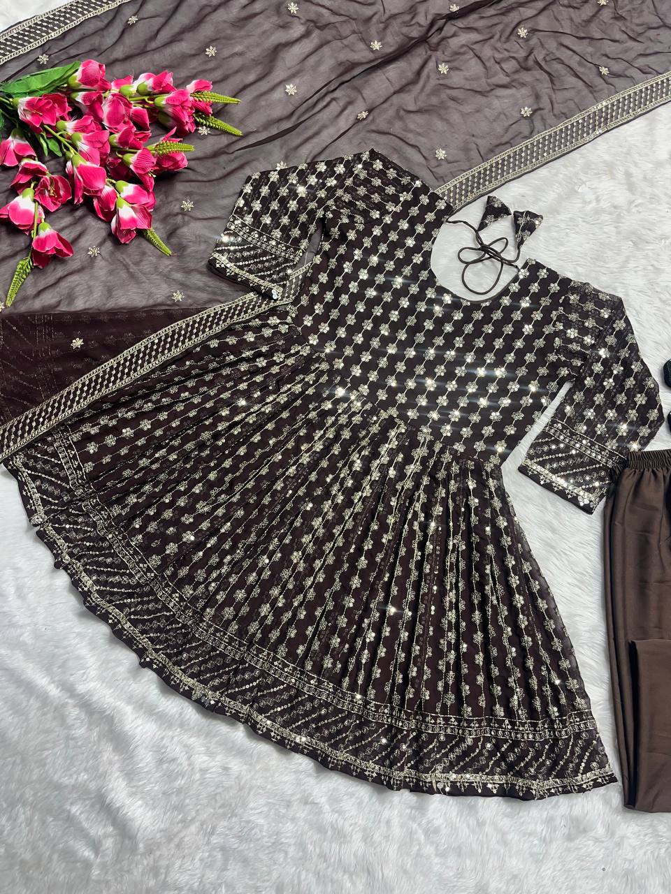 Designer Party Wear Look Top , Pant Style And Dupatta