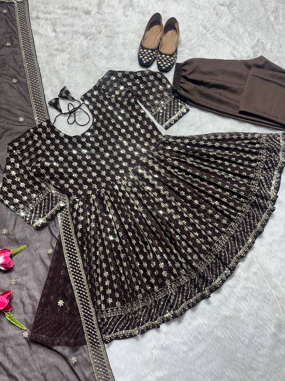 Designer Party Wear Look Top , Pant Style And Dupatta