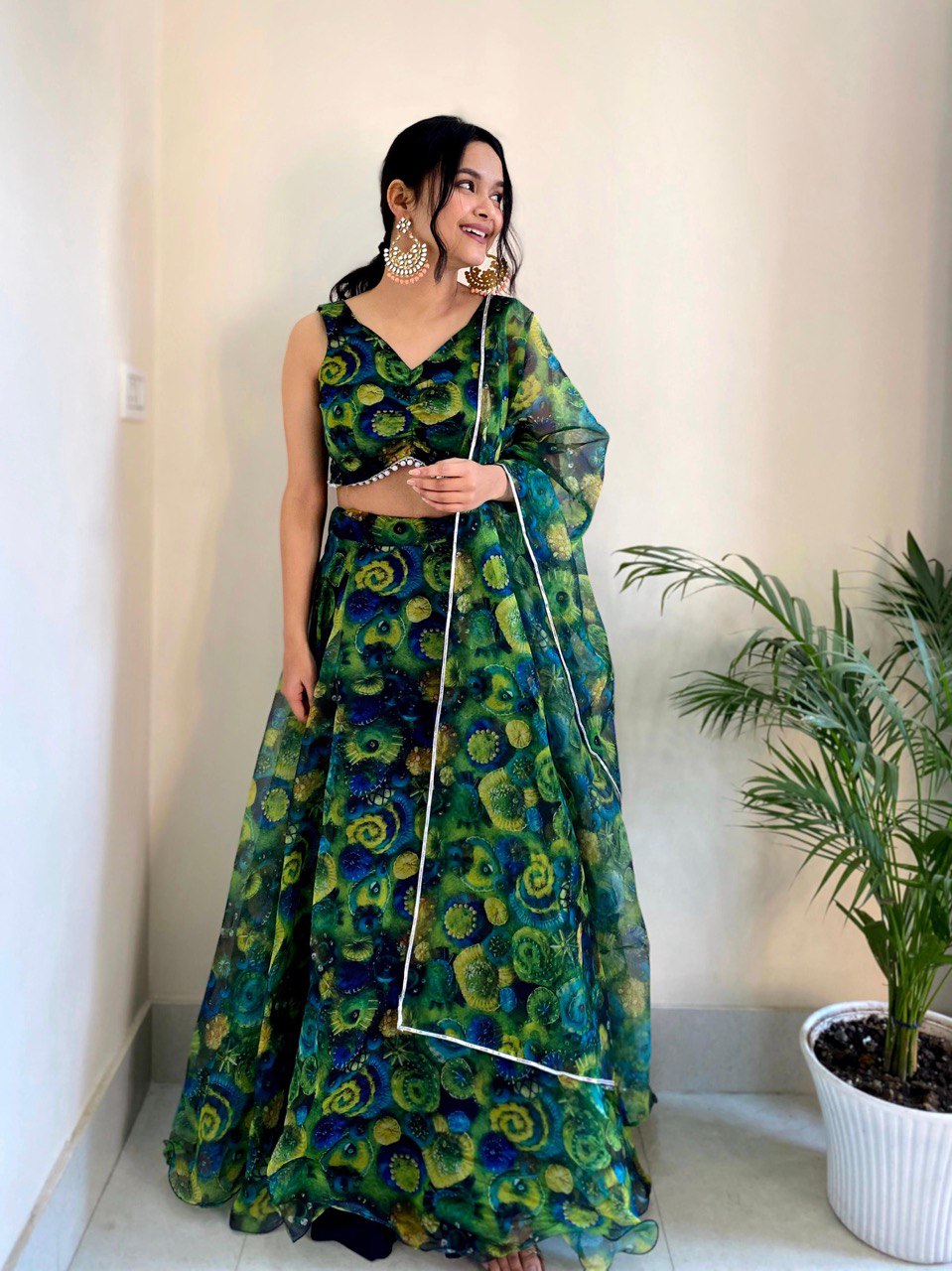 Party Wear Look Beautiful Lehenga Choli With Floral Print