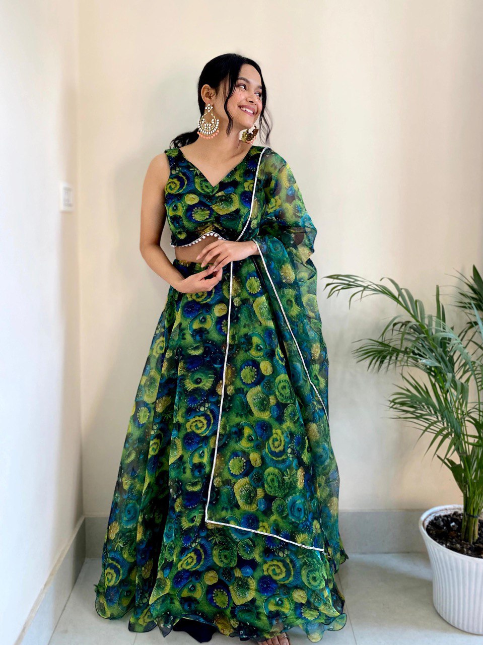 Party Wear Look Beautiful Lehenga Choli With Floral Print