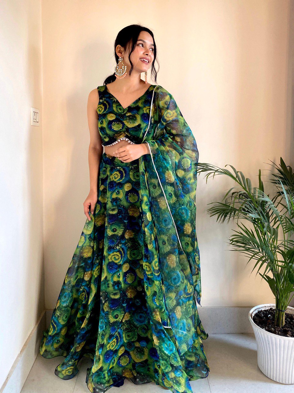 Party Wear Look Beautiful Lehenga Choli With Floral Print