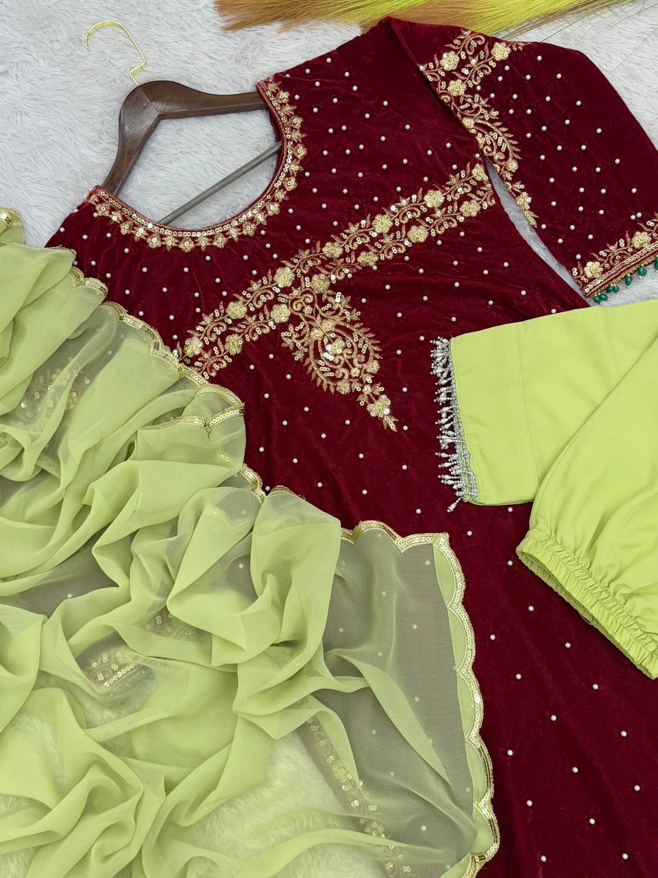 Party Wear Beautiful Top-Bottom And Dupatta