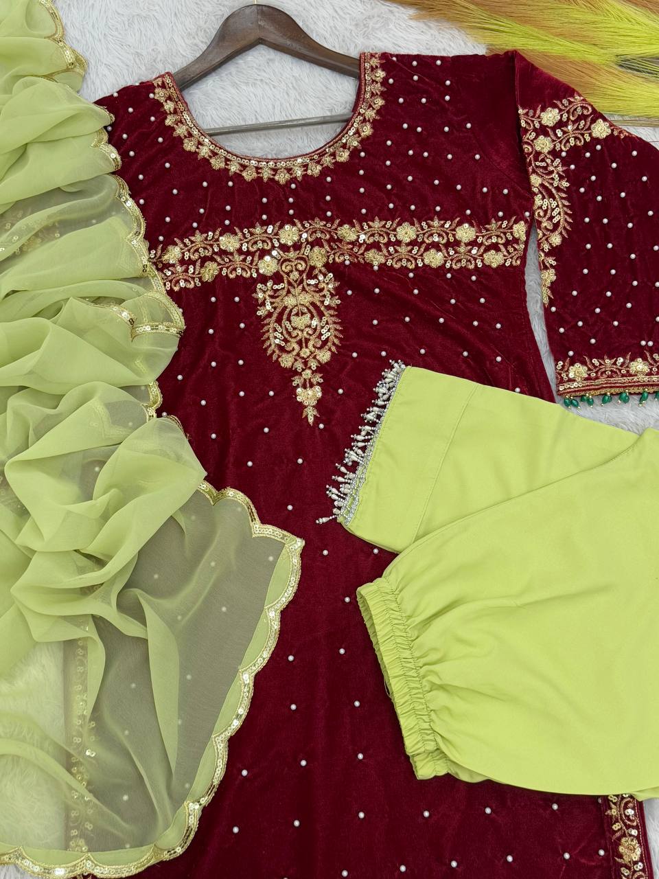 Party Wear Beautiful Top-Bottom And Dupatta
