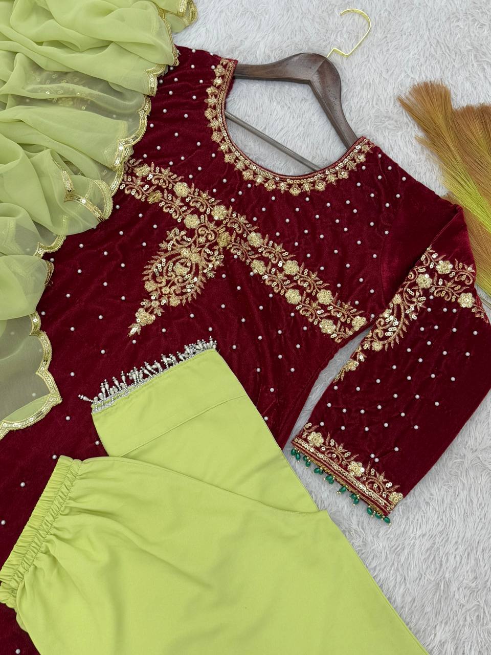 Party Wear Beautiful Top-Bottom And Dupatta