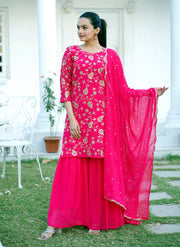 Designer Party Wear Sharara Suit With Sequence Embroidered Work