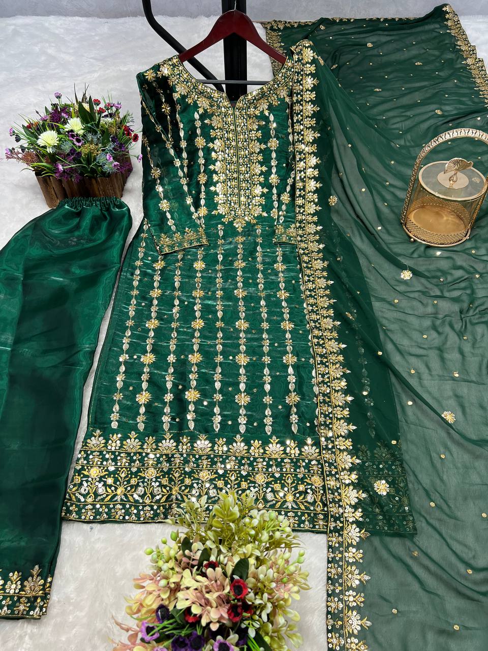 Beautiful Party Wear Look Top-Pent And Dupatta