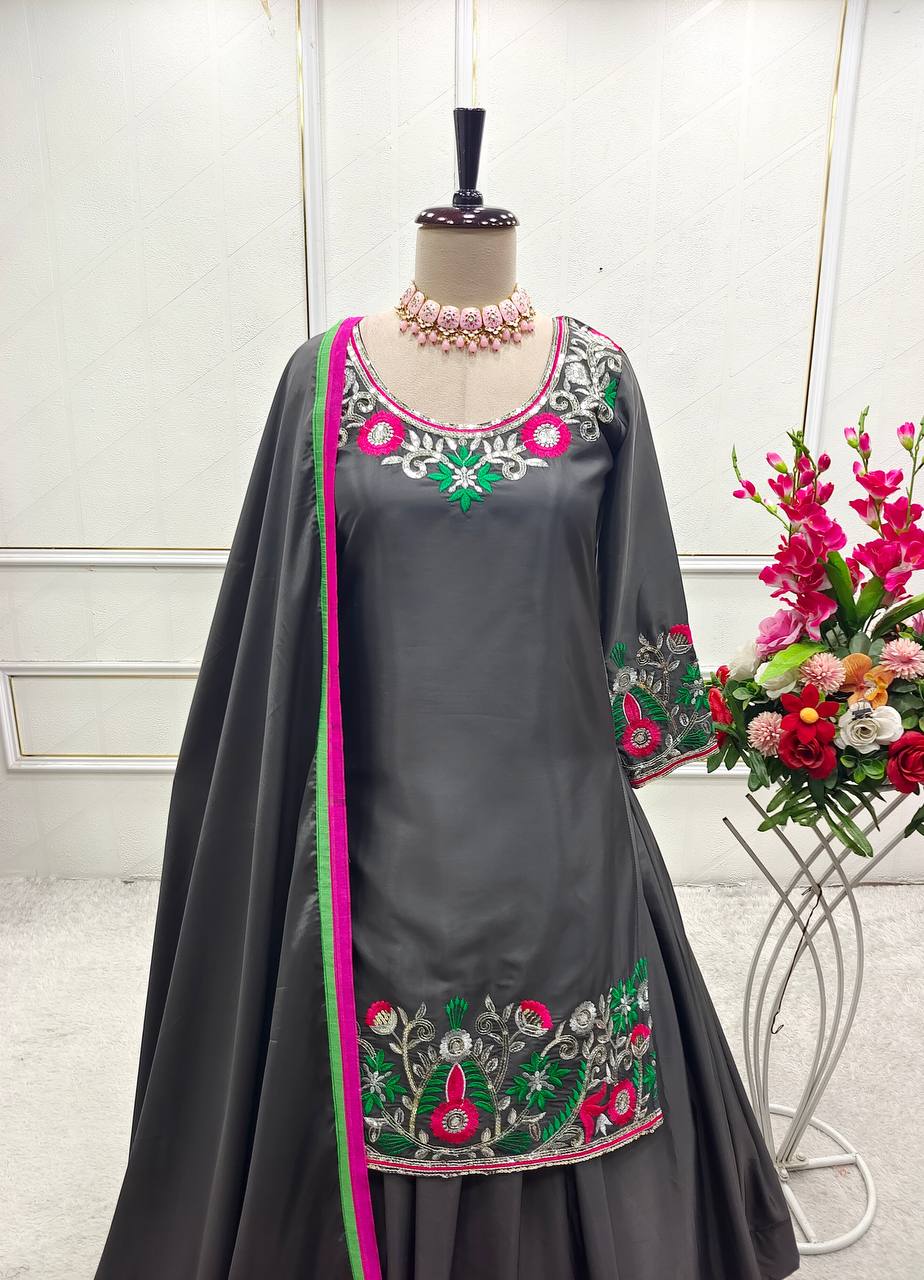 Party Wear Beautiful Top And Lehenga With Dupatta
