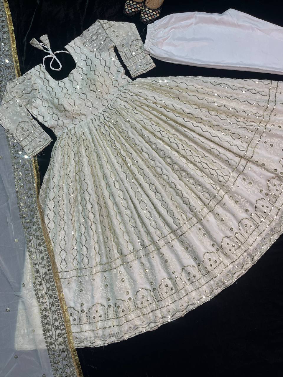 Designer Anarkali Suit Pent And Beautiful Dupatta In New Fancy Style