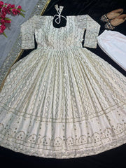 Designer Anarkali Suit Pent And Beautiful Dupatta In New Fancy Style