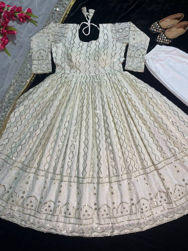 Designer Anarkali Suit Pent And Beautiful Dupatta In New Fancy Style