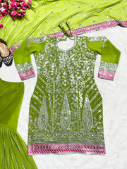 Beautiful Sharara Top And Beautiful Dupatta With Embroidery Sequence Work