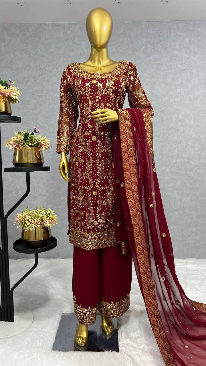 Party Wear Designer Top-Bottom And Beautiful Dupatta