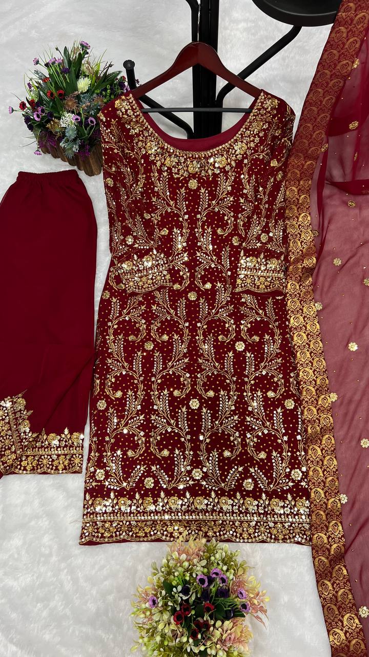 Party Wear Designer Top-Bottom And Beautiful Dupatta
