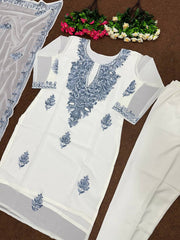 Fancy Party Wear Kashmiri Work Suit Pent And Dupatta