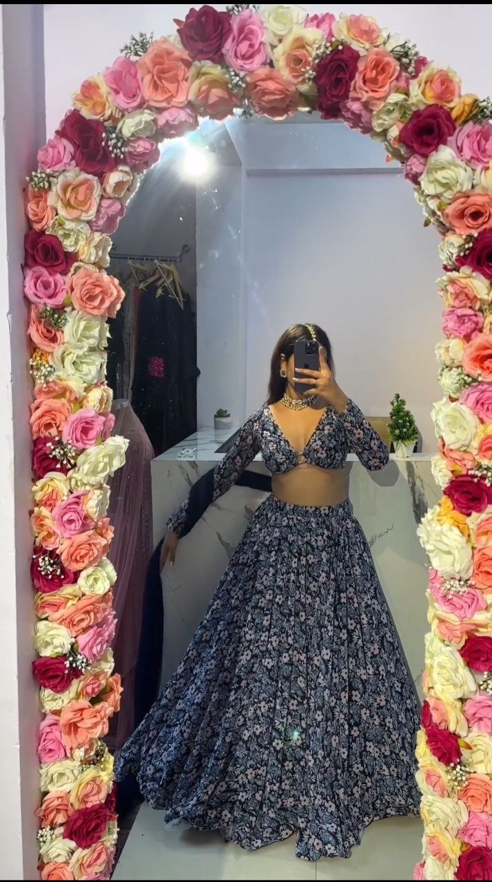 Party Wear Beautiful Lehenga Choli With Digital Print