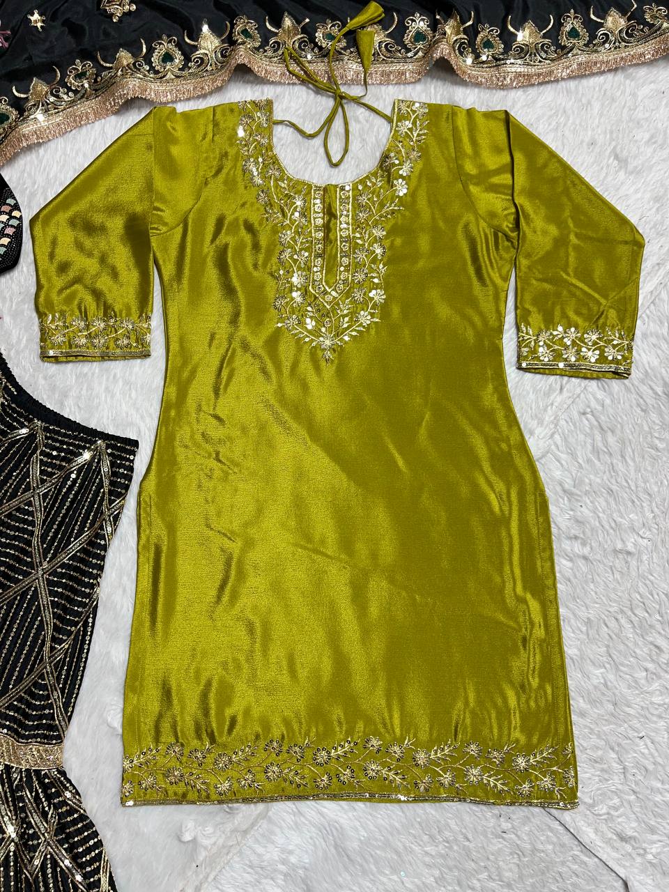 Party Wear Designer Suit Set With Heavy Embroidery Work