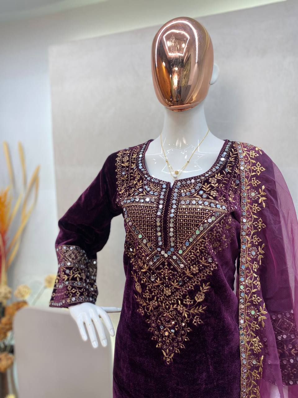 Party Wear Look Designer Top And Bottom With Dupatta