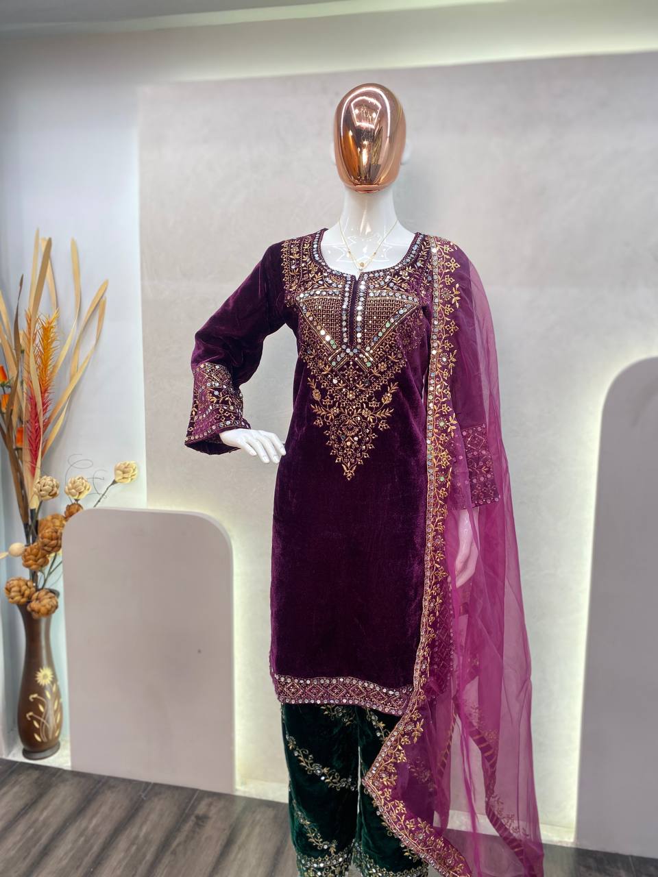 Party Wear Look Designer Top And Bottom With Dupatta