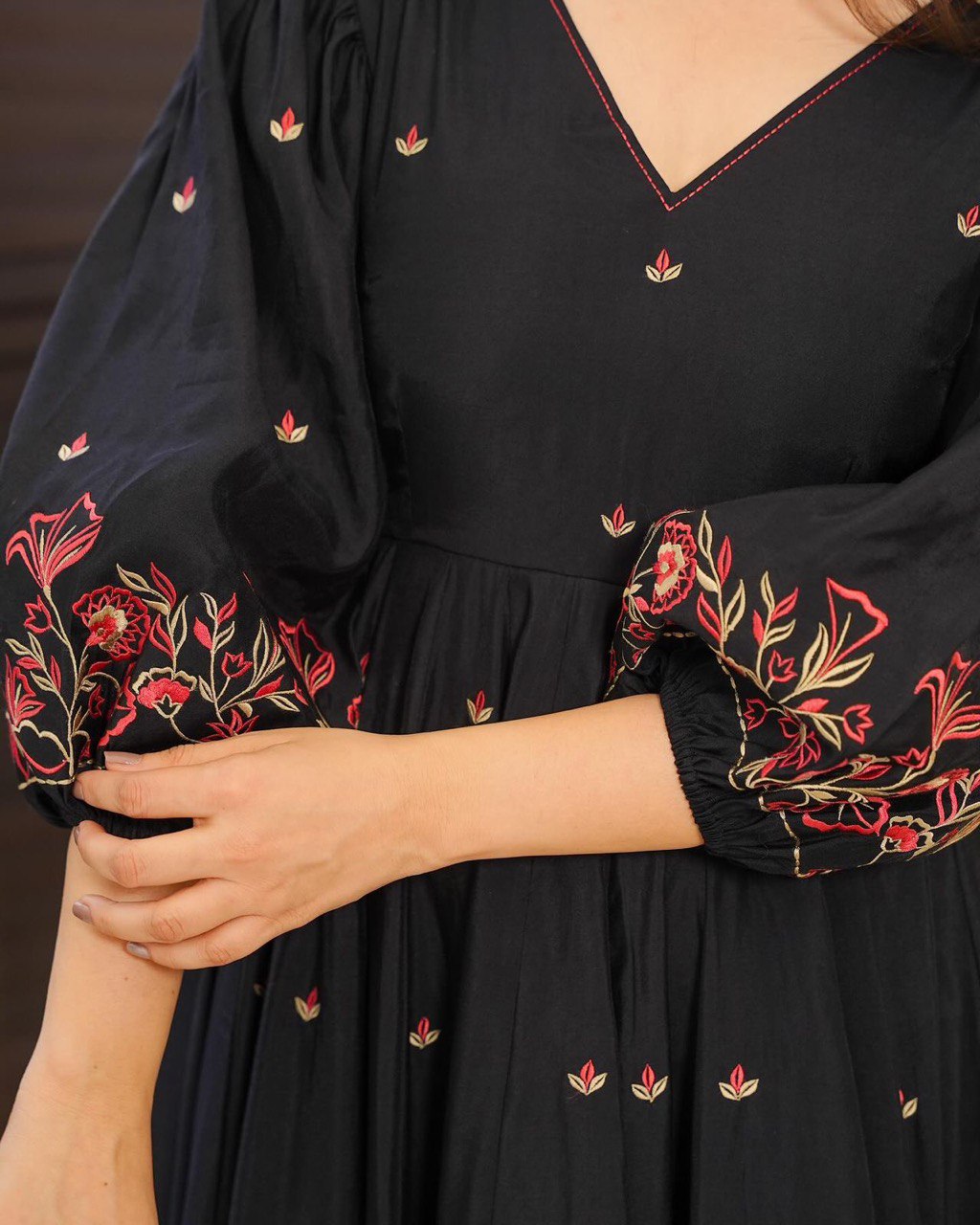 Beautiful Digital Printed Cotton Anarkali With Bottom And Dupatta