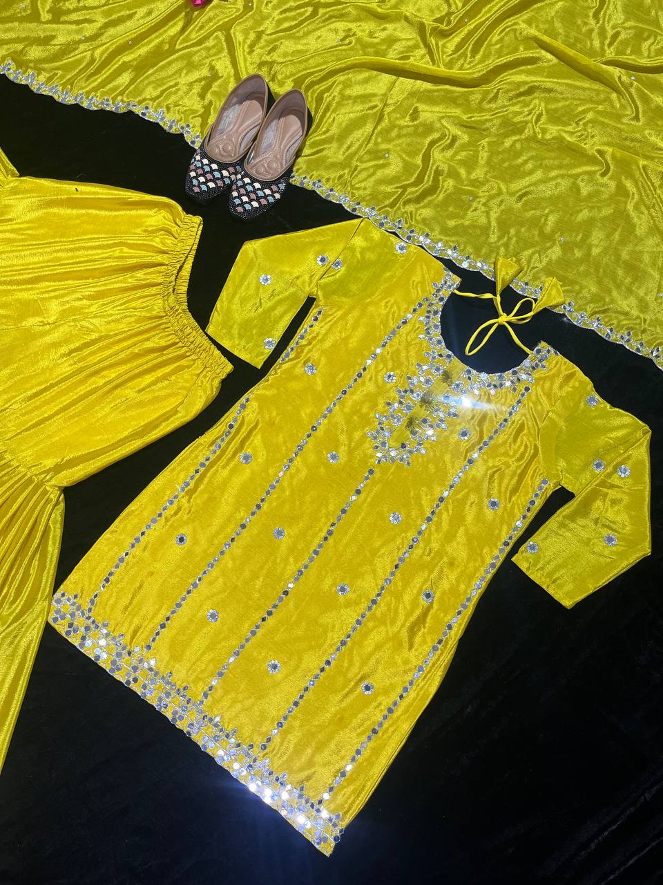 Designer Party Wear Top , Sharara And Dupatta In Fancy Style