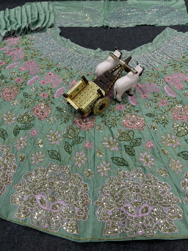 Party Wear Lehenga Choli With Sequence Embroidery Work