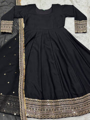 Designer Party Wear Anarkali Gown, Pent And Dupatta