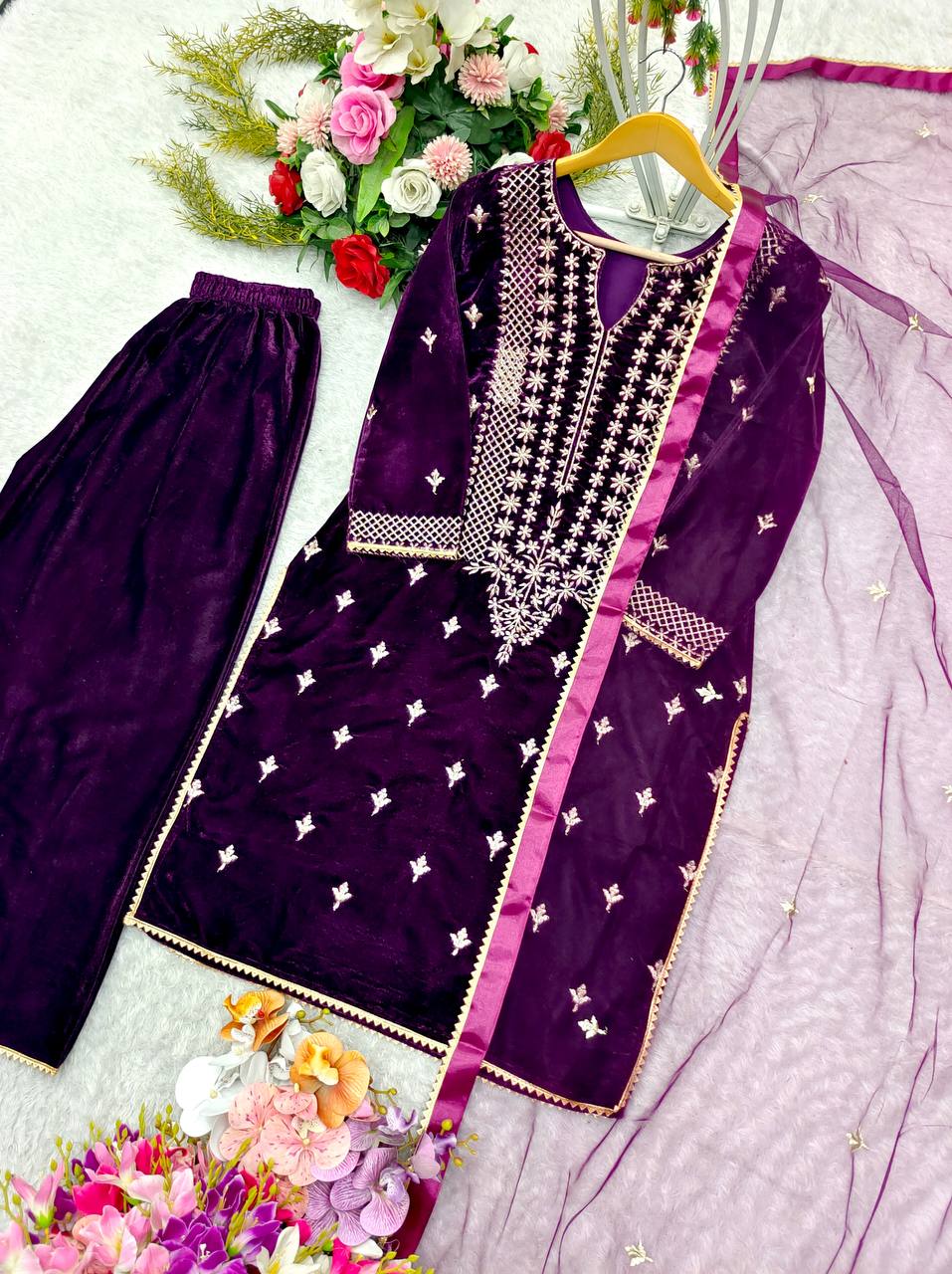 Beautiful Party Wear Top Sharara And Fancy Dupatta