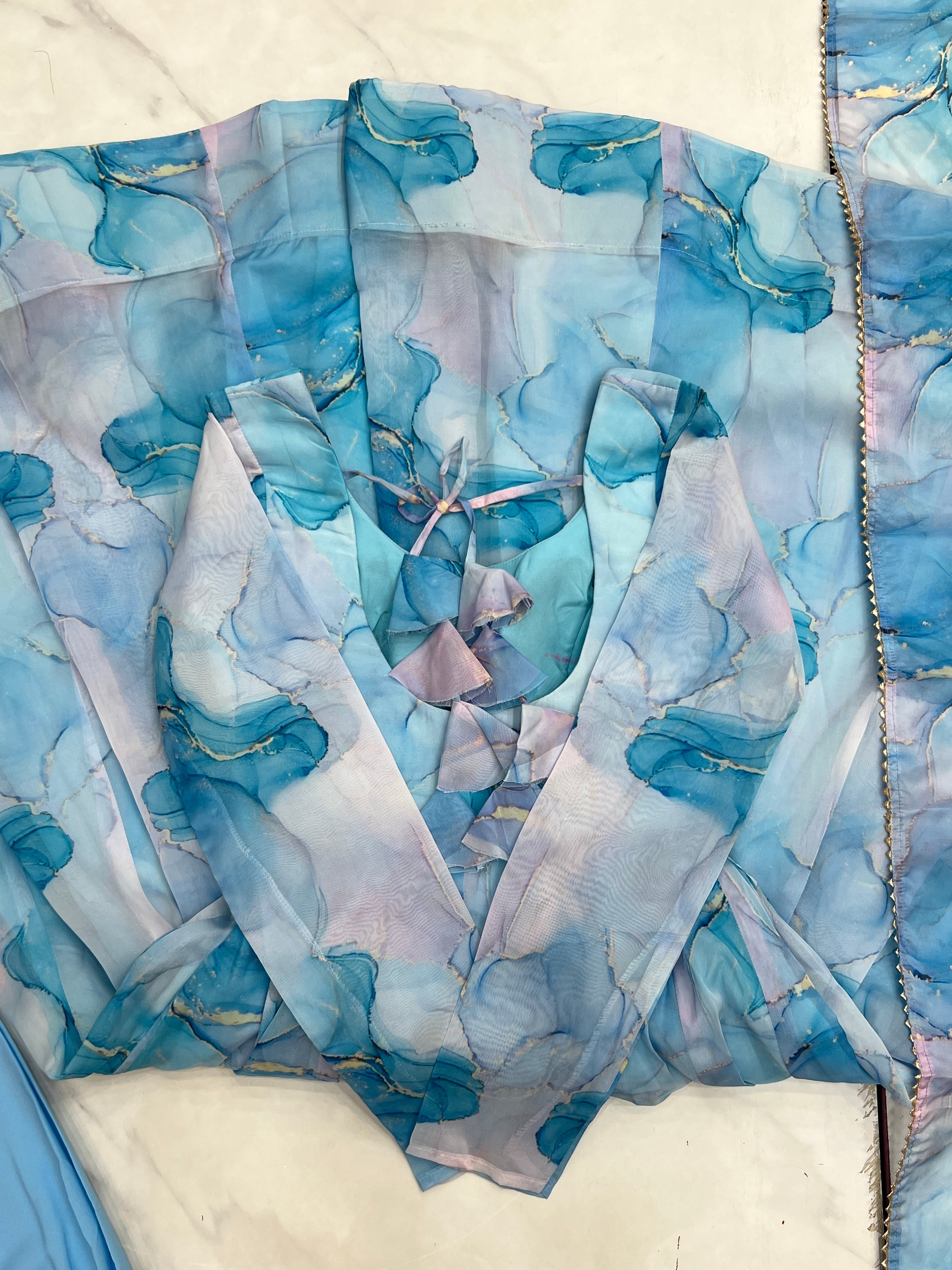 Party Wear Beautiful Anarkali Gown, Pent And Dupatta