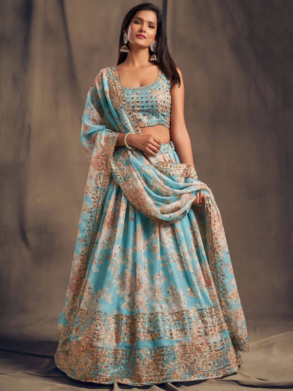 Party Wear Beautiful Lehenga Choli With Printed Work