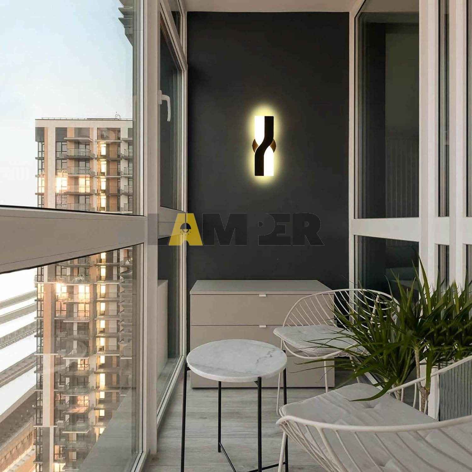 X Shape Wall Light Black - 10 Watt