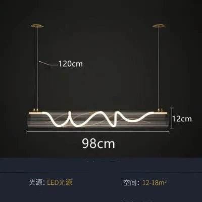 Wave Glass LED Pendant Light – Modern Tube Design