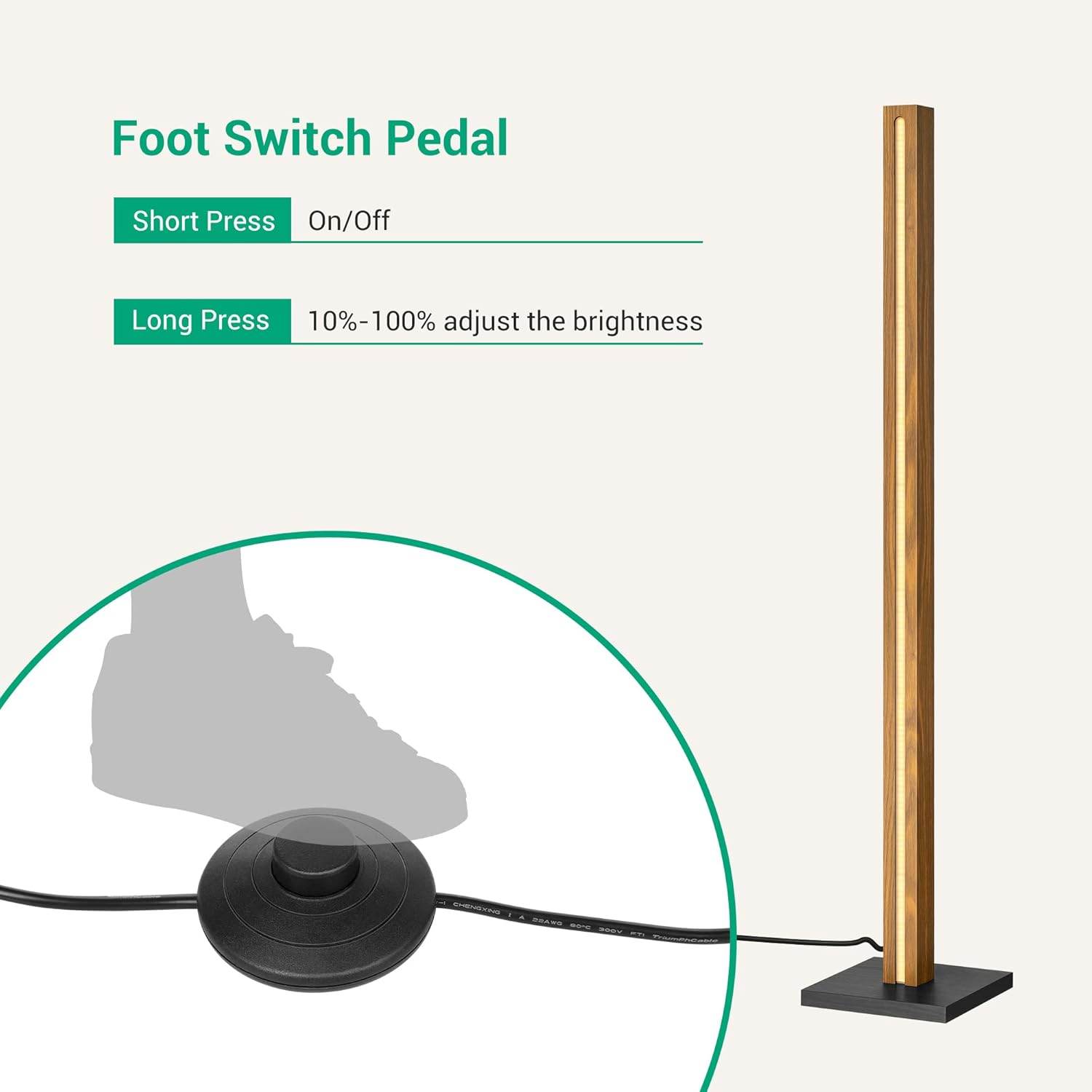 Mid Century Modern Wooden Floor Lamp - Ready to Use