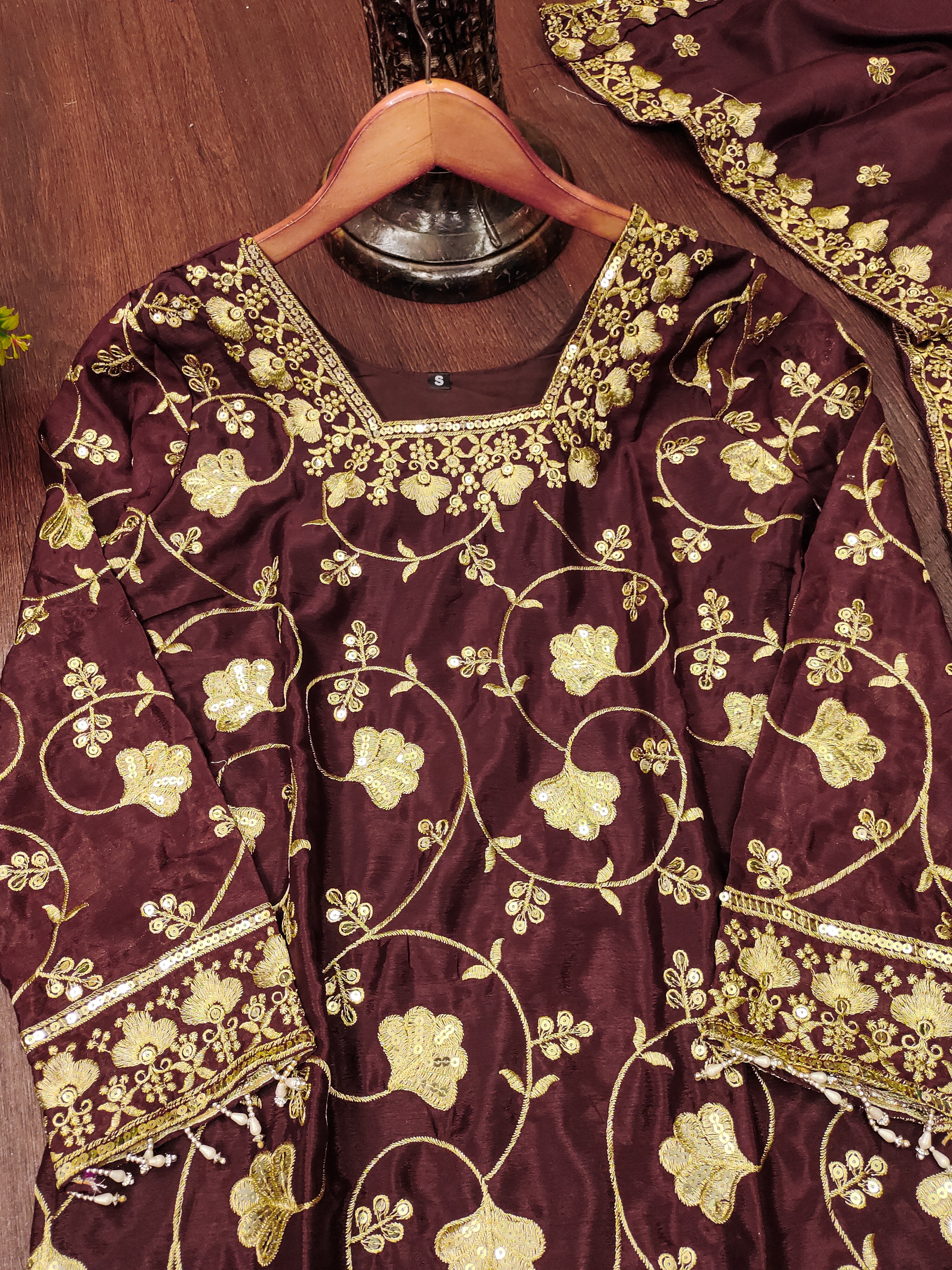 Designer Party Wear Sharara Suit With Sequence Embroidered Work