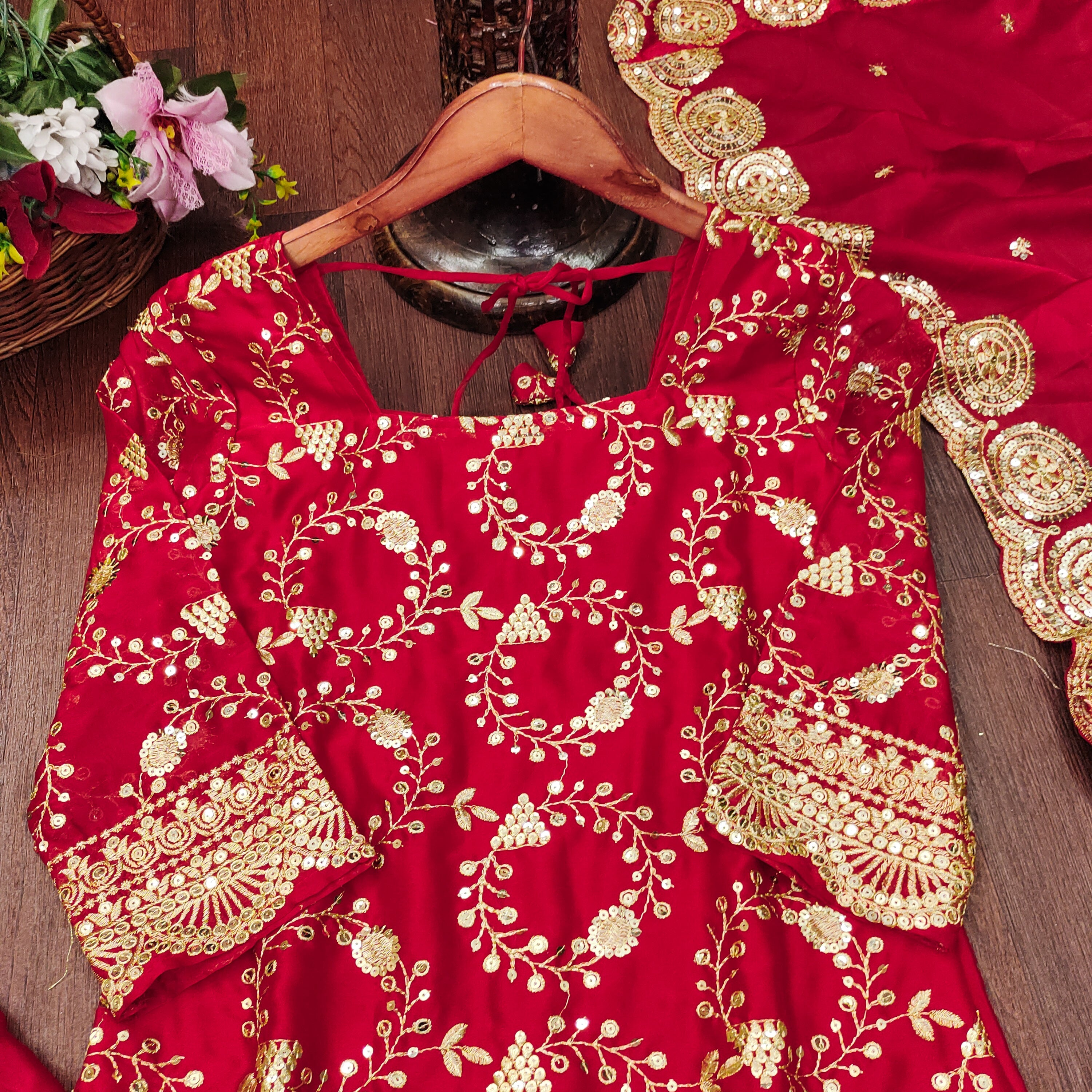 Designer Party Wear Lehenga Suit With Sequence Embroidered Work