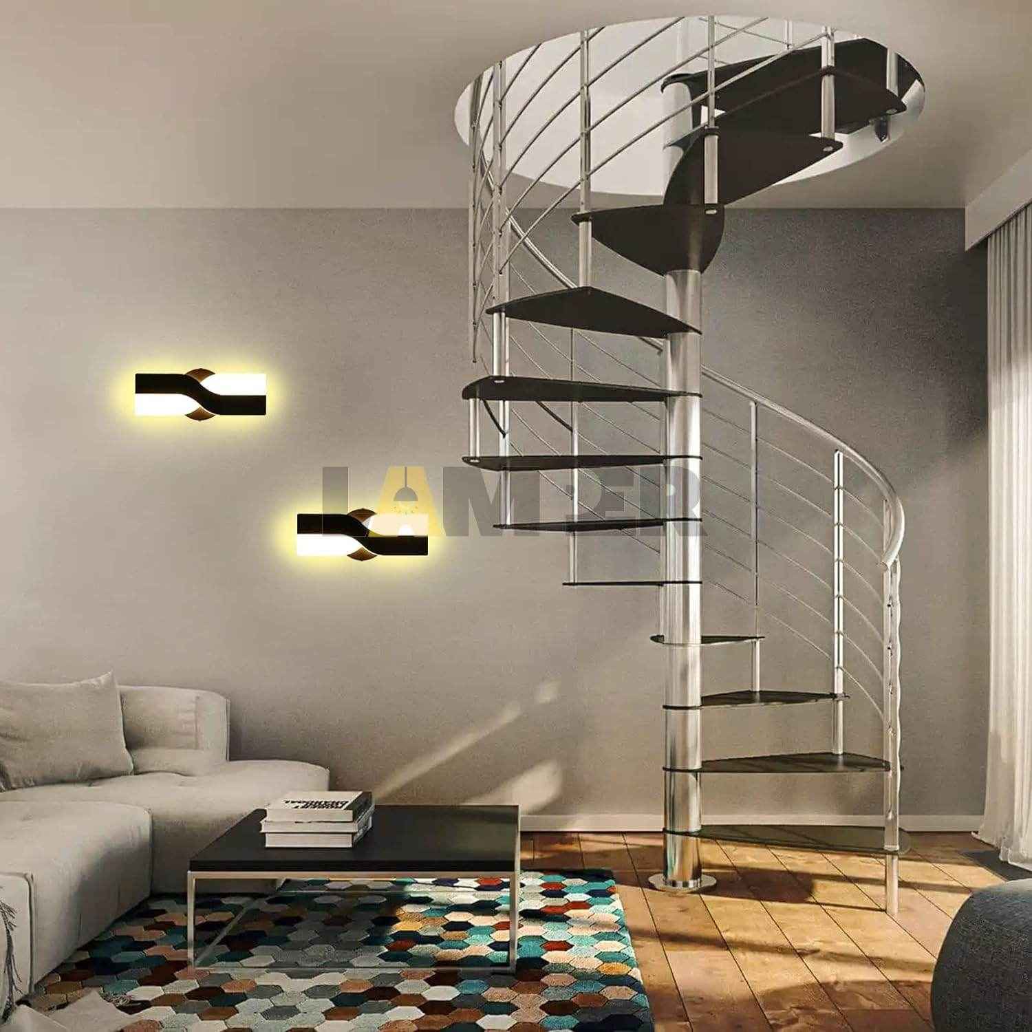 X Shape Wall Light Black - 10 Watt