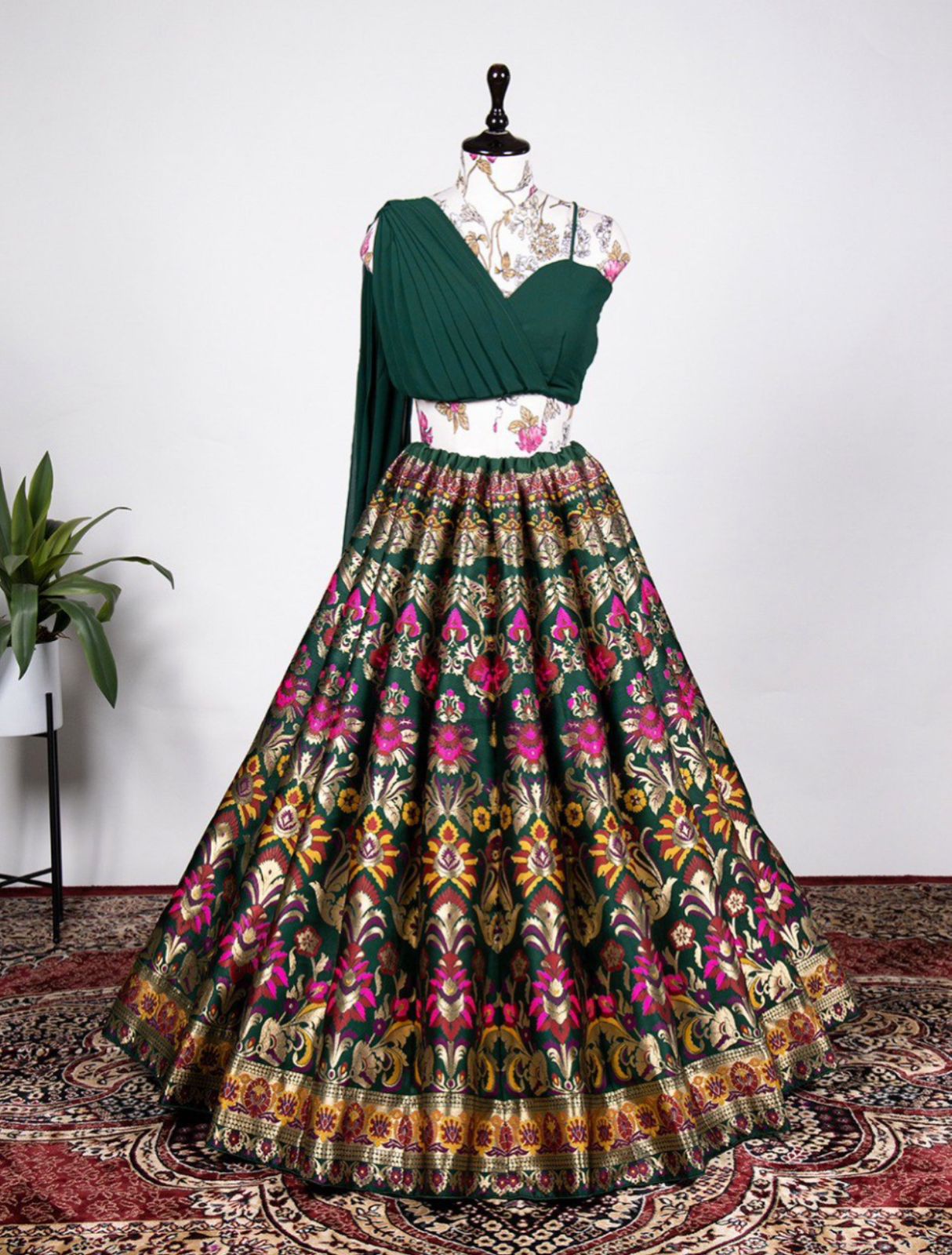 Party Wear Lehenga Choli With Zari Weaving Work
