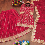 Designer Party Wear Lehenga Suit With Sequence Embroidered Work