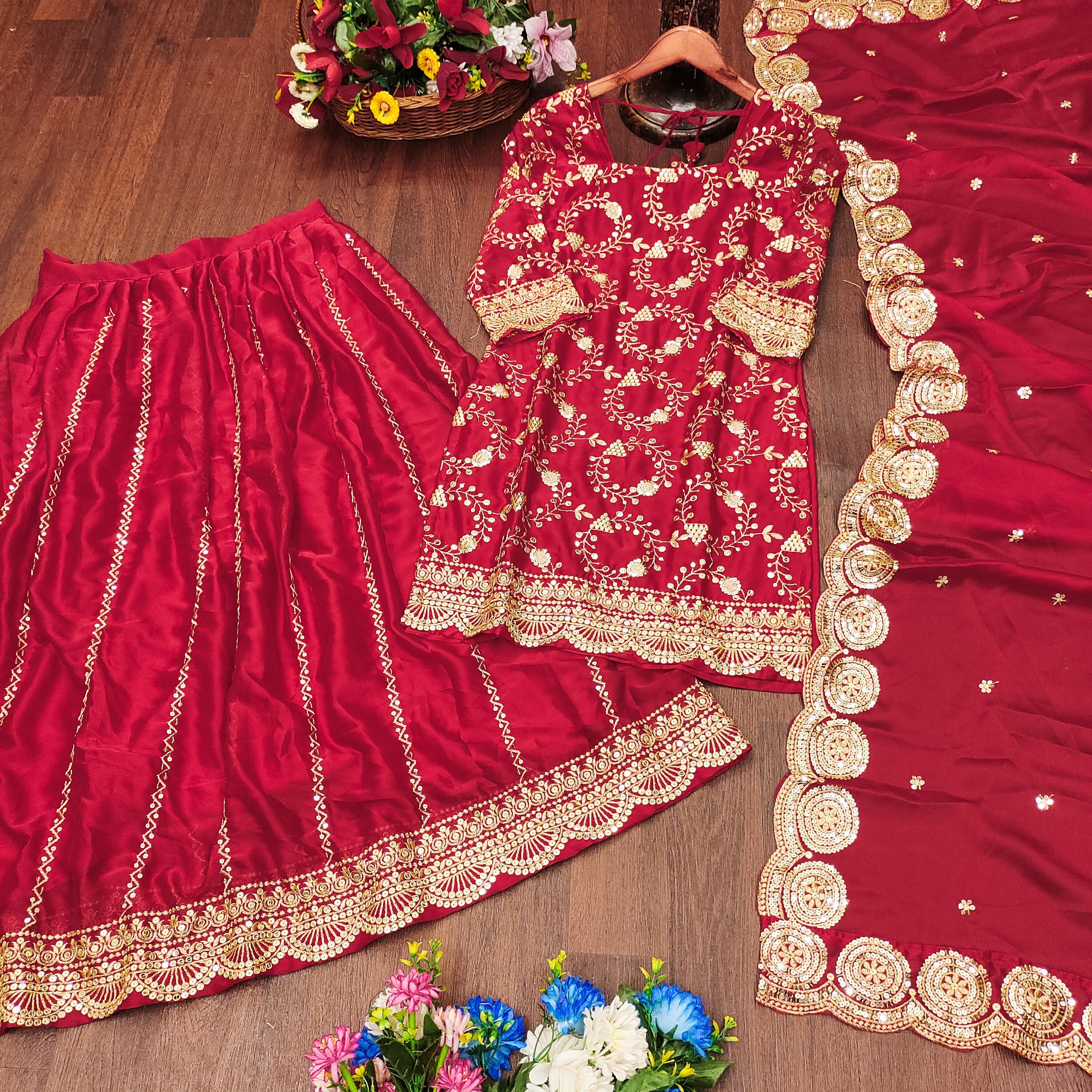 Designer Party Wear Lehenga Suit With Sequence Embroidered Work