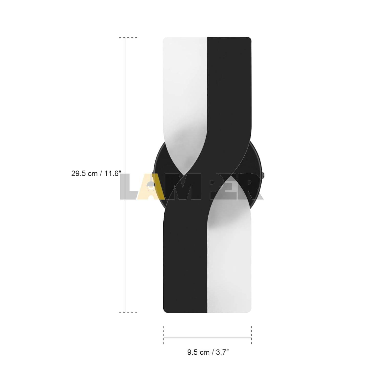 X Shape Wall Light Black - 10 Watt