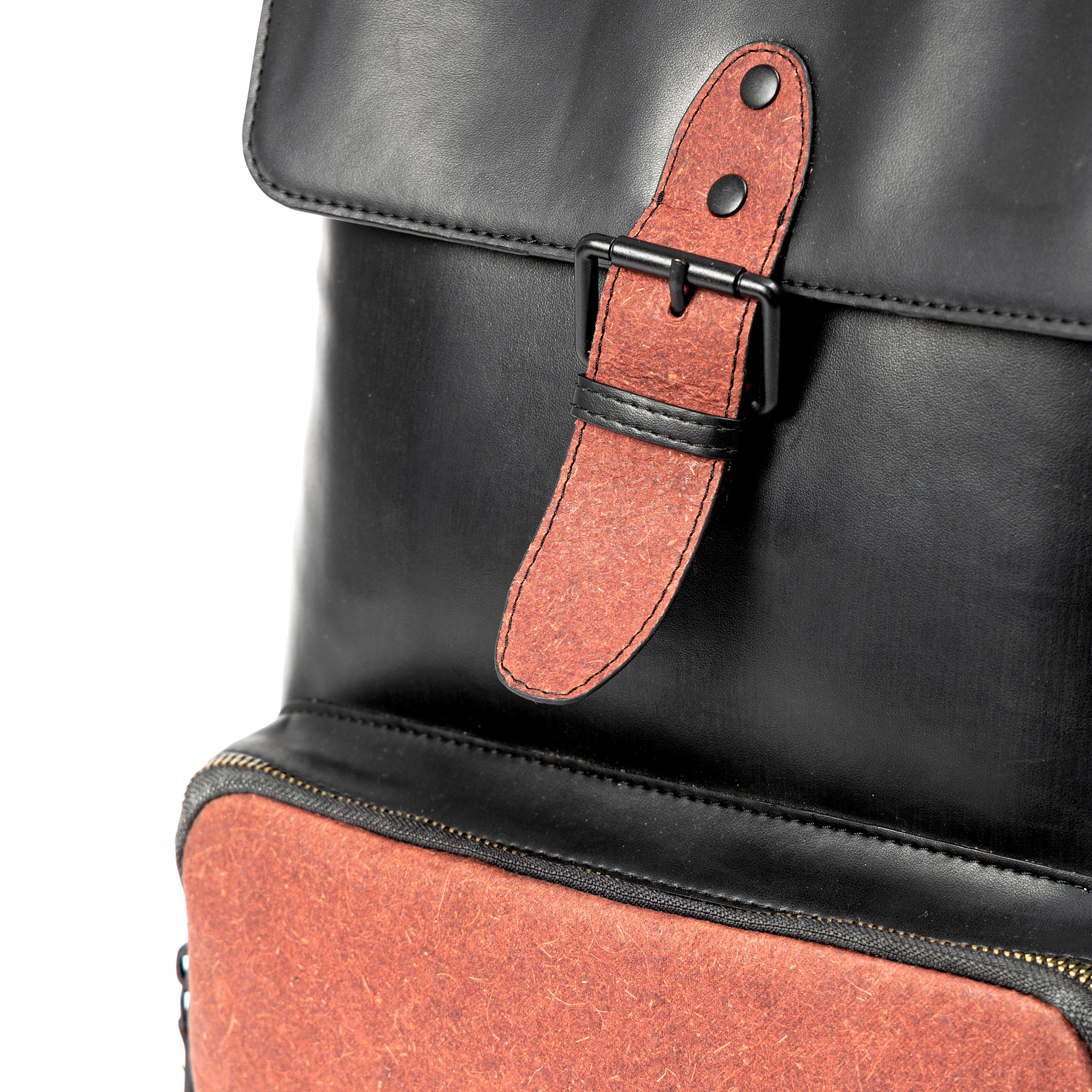 Arden Vegan Leather Backpack - Black