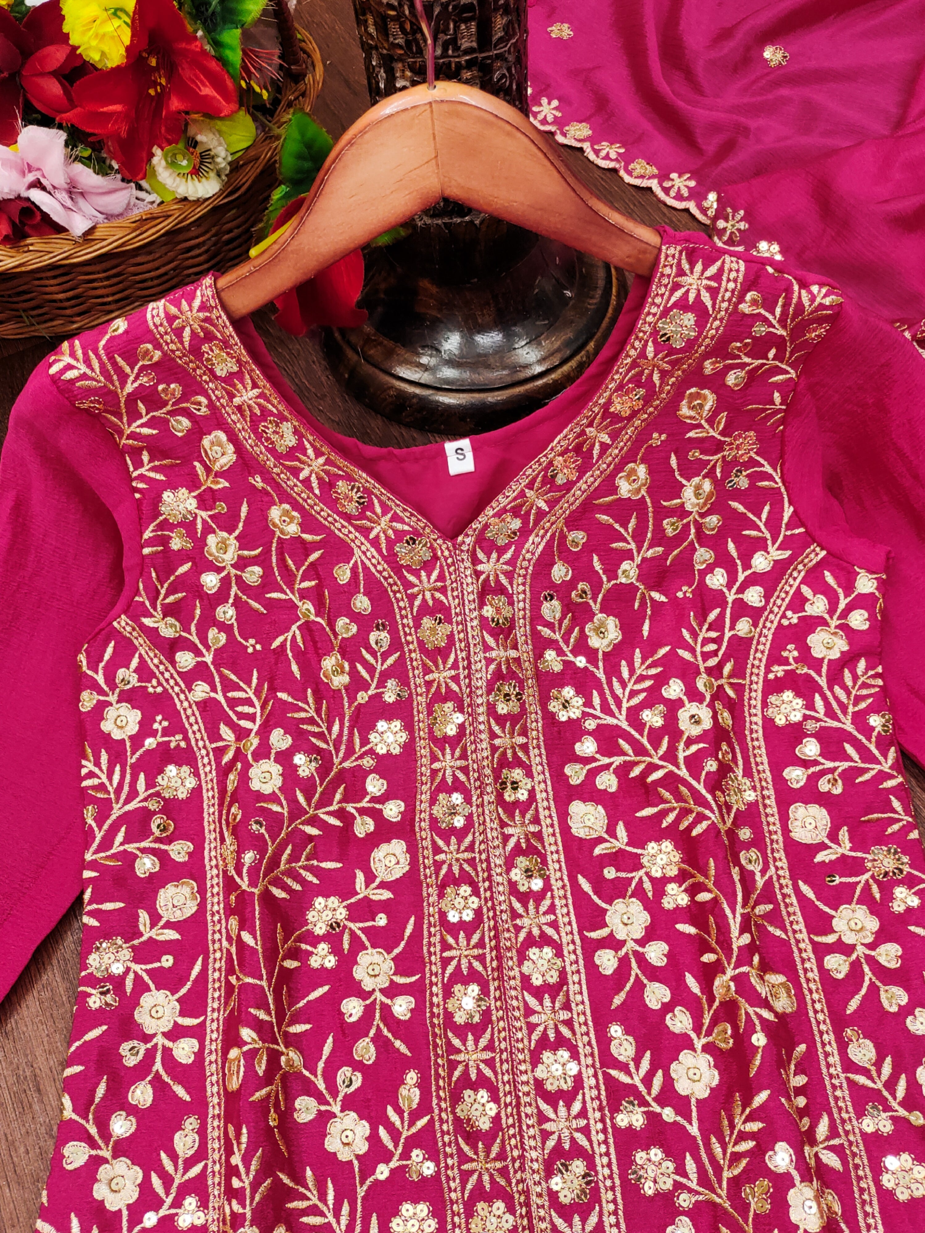 Designer Party Wear Suit Set With Sequence Embroidered Work