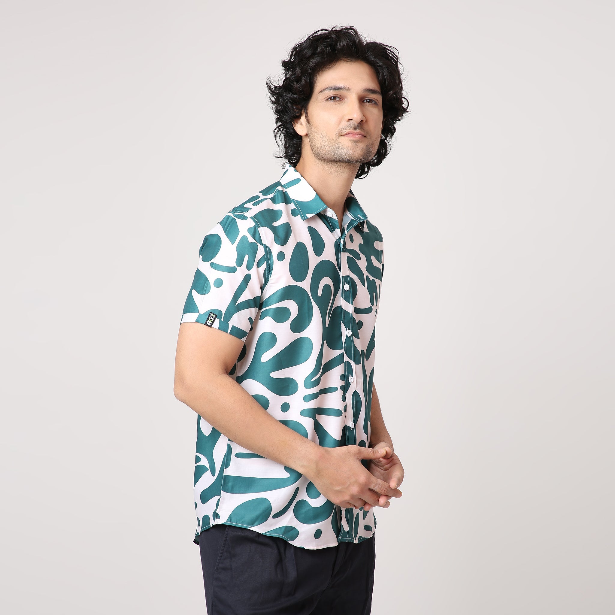 GREEN ABSTRACT SHIRT
