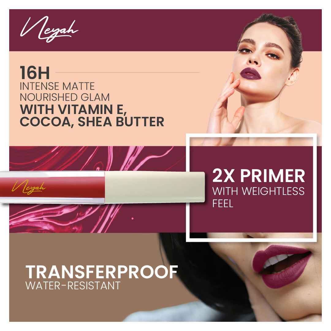 Velvet Luxe Matte Slay Non-Transfer Lipstick – Enriched with Moringa Oil & Vitamin E