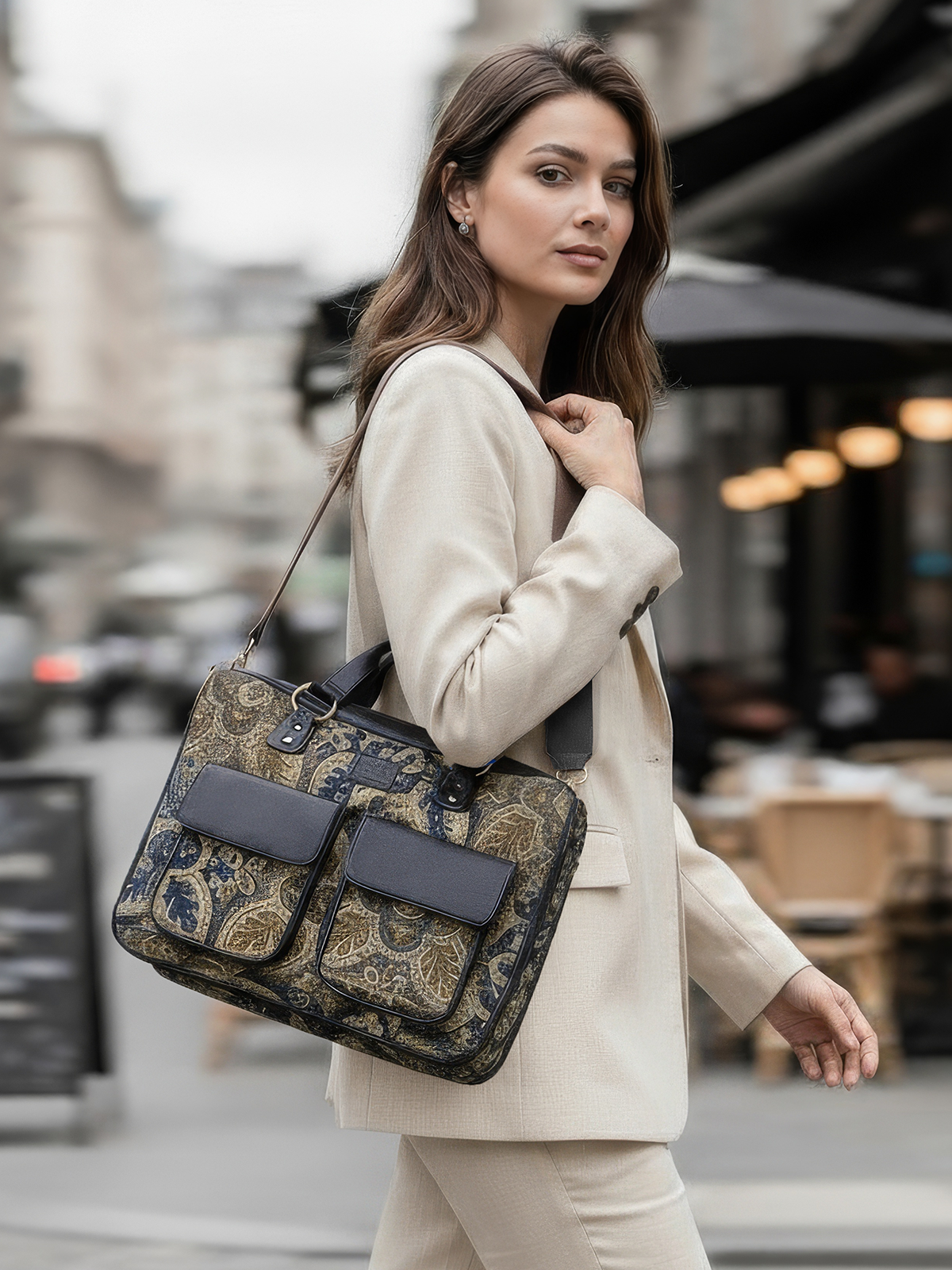 The Kalamkari Laptop Traveller - Black