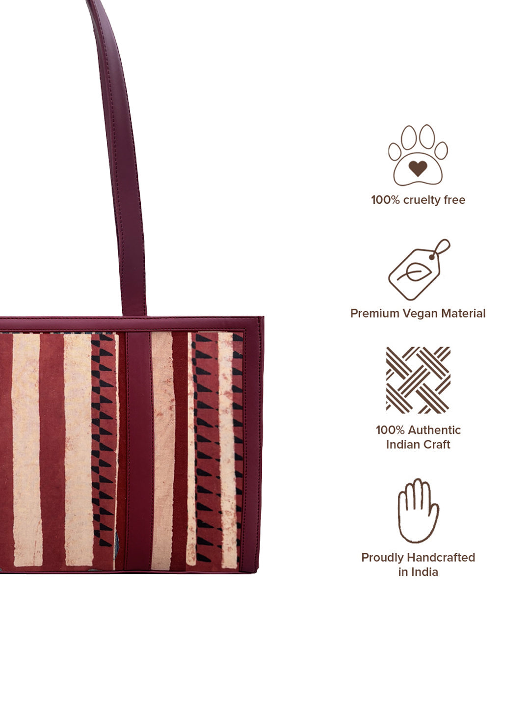 The Urban Ajrakh Tote - Mini - Maroon